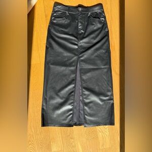 H&M Black Faux Leather Pencil Skirt